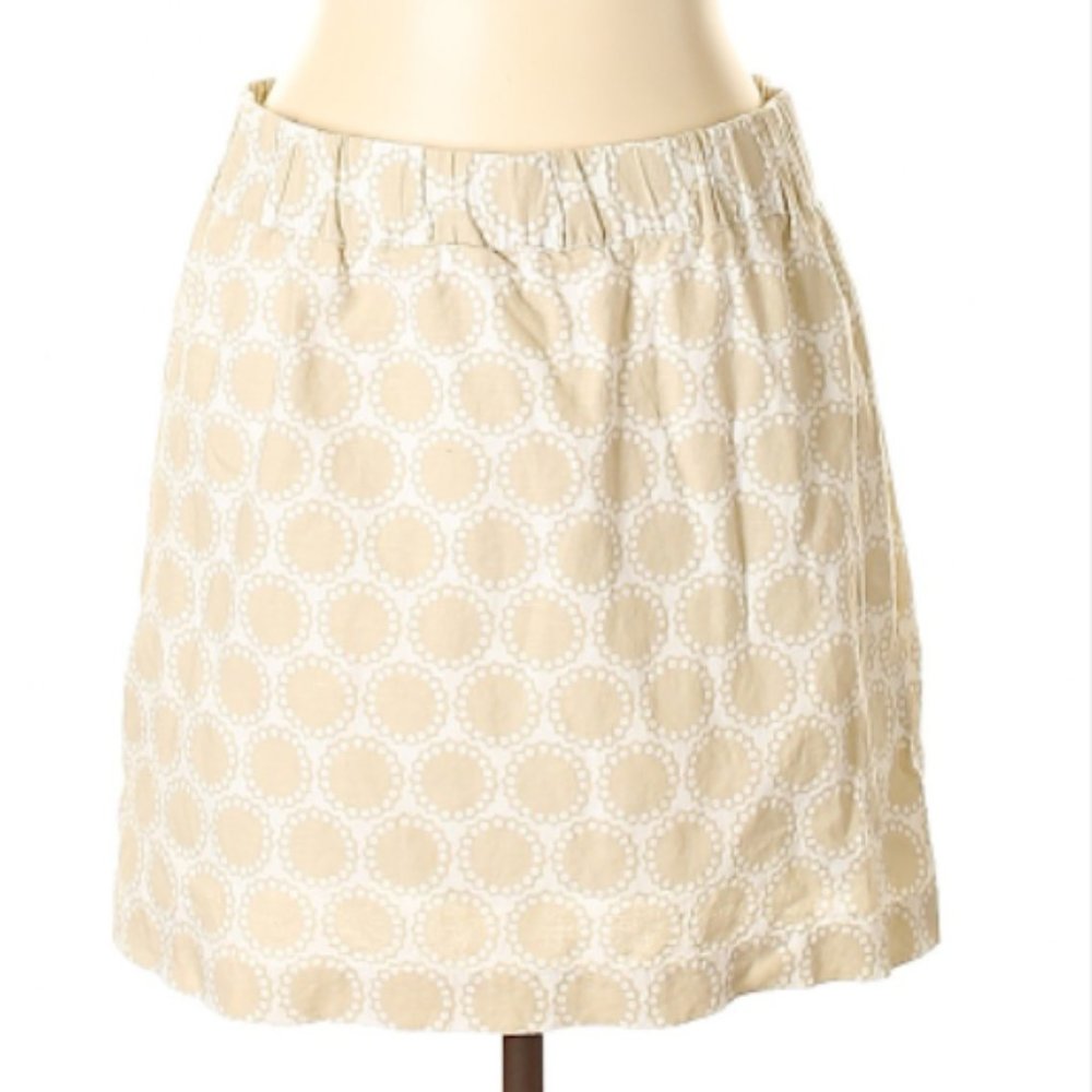 BANANA REPUBLIC Tan and White Linen Blend Skirt